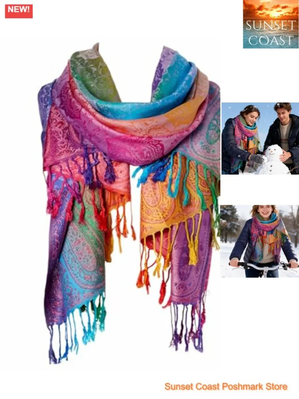 Bohemian Travel Scarf, Jacquard Beach Wrap, Oversized Photoshoot Shawl